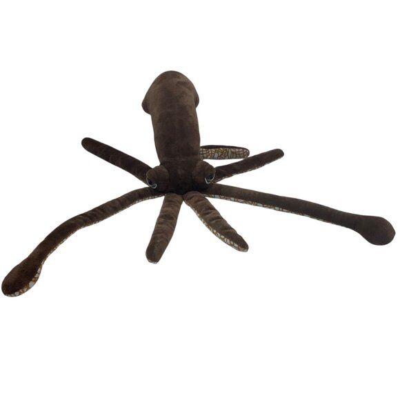 The Petting Zoo Plush Sea Squid Toy 18" Ocean Brown Orange Soft Cuddle Buddy - Picture 1 of 6